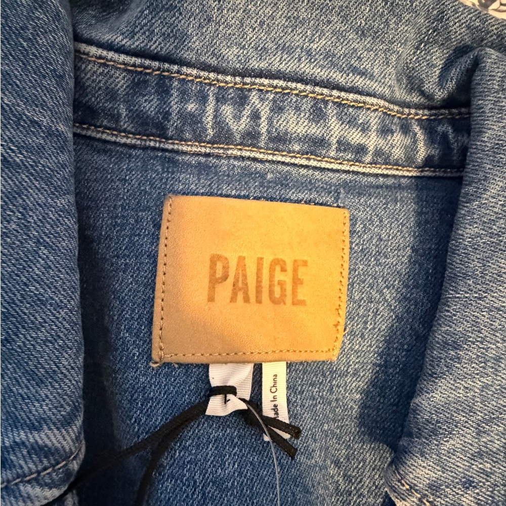 NWT PAIGE jeans Maggy Tie Waist Long Sleeve Denim Romper size 12 - Picture 7 of 8